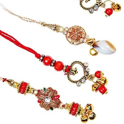 PIRAISH Lumba rakhi Bracelet for Brothers Bhaiya Bhabhi on Rakhsabandhan with Roli chawal